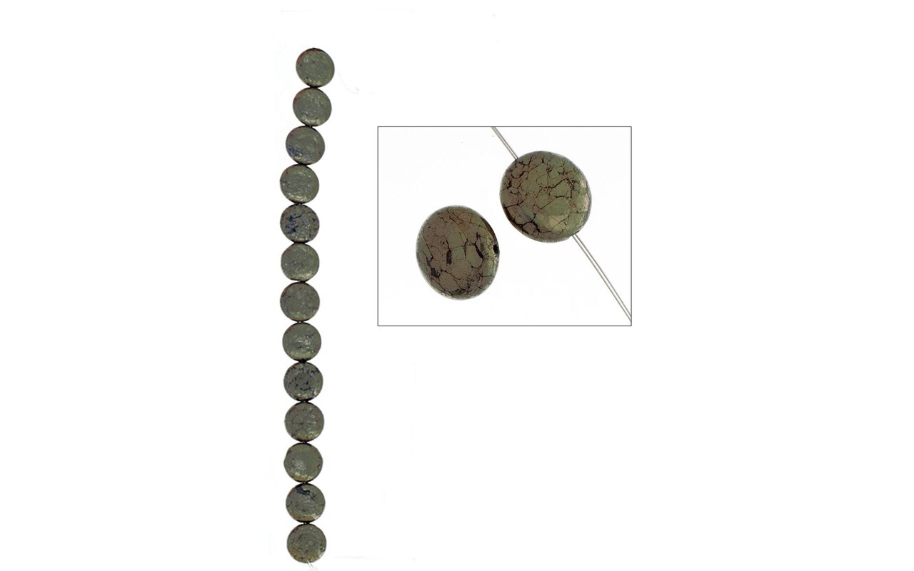 John Bead SP 8&#x22; Pyrite 12mm Coin